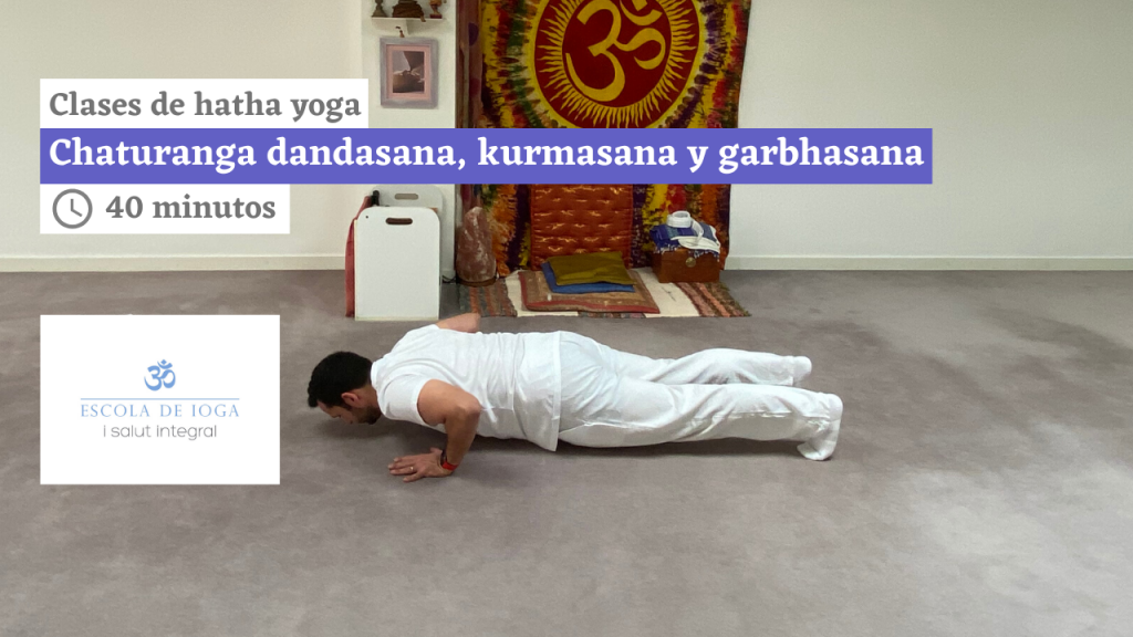 Hatha yoga: chaturanga dandasana, kurmasana y garbhasana