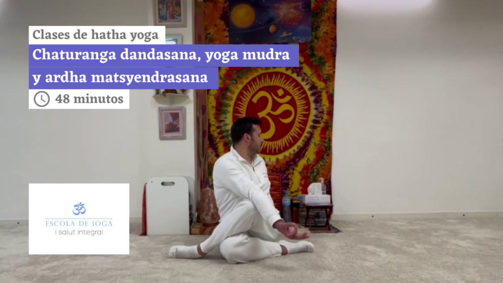 Hatha yoga: chaturanga dandasana, yoga mudra y ardha matsyendrasana